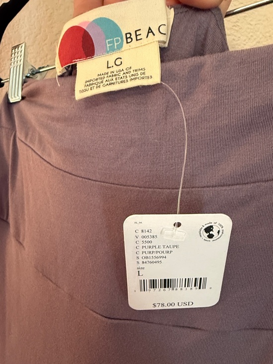 Free People Beach Mora One-Piece Strapless Purple Taupe Wide-Leg Jumpsuit LG NWT - Picture 2 of 5